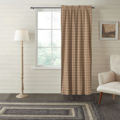 Casual Country Plaid Curtain Room Darkening Curtain Panel