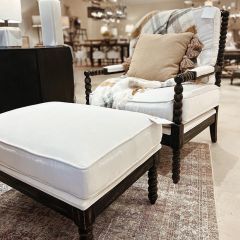 Contemporary Farmhouse Cushioned Ottoman