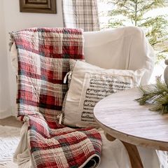 Cozy Plaid Quilted Blanket Red