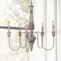 French Bronze Accented Chandelier