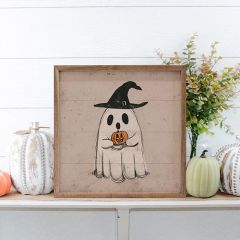 Ghost With Black Hat Framed Wall Art