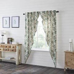 Green Country Floral Prairie Panel Curtains Set of 2