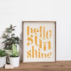 Hello Sunshine Gold White Wall Art