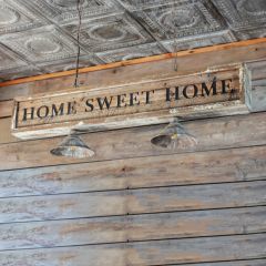 Home Sweet Home Framed Wood Hanging Light