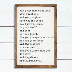 May Your Days Be Filled Framed Wall Sign