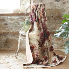 Patina Vie Fuchsia Floret Luxurious Velvet Throw Blanket by Antique Farmhouse