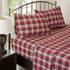 Plaid Flannel Cotton Sheet Set