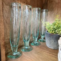 Tall Hand Blown Glass Champagne Flute Set of 6
