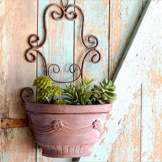 Scrolled Wall Sconce Planter | Antique Farmhouse