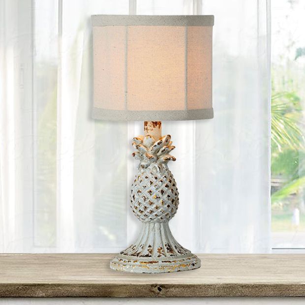 Rustic Pineapple Table Lamp Set of 2 | Antique Farmhouse