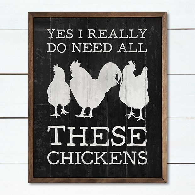 Black All These Chickens Framed Wall Decor | Antique Farmhouse