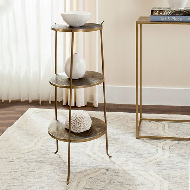 3 Tier Round Side Table | Antique Farmhouse