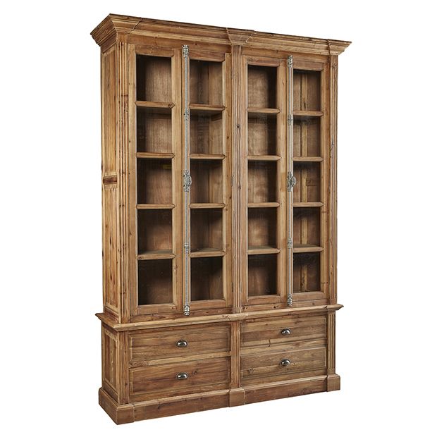 4 Drawer Bookcase Display Cabinet | Antique Farmhouse
