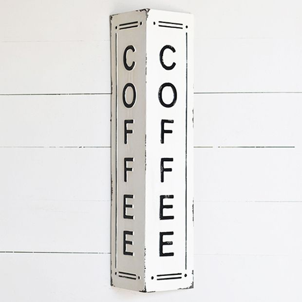 2 Sided Vertical COFFEE Sign | Antique Farmhouse