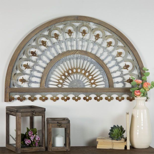 Metal and Wood Elegant Wall Arch | Antique Farmhouse