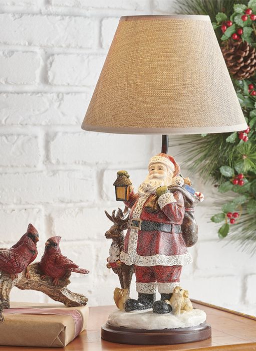 Betrokken Voor type nabootsen Holiday Santa Table Lamp | Antique Farmhouse