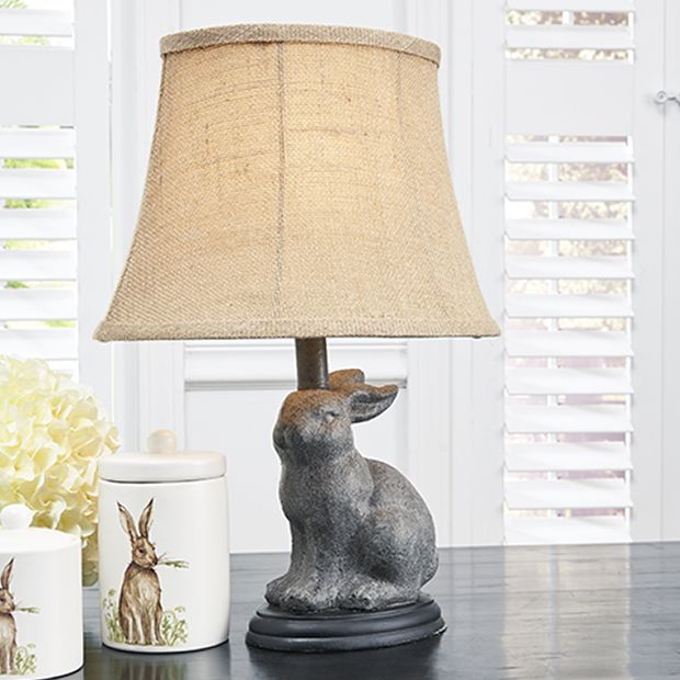 Rabbit Lamp On Round Base | Antique Farmhouse