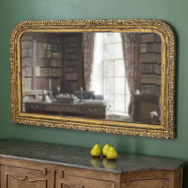 Image of Metallic Carved Ornate Frame Wall Mirror