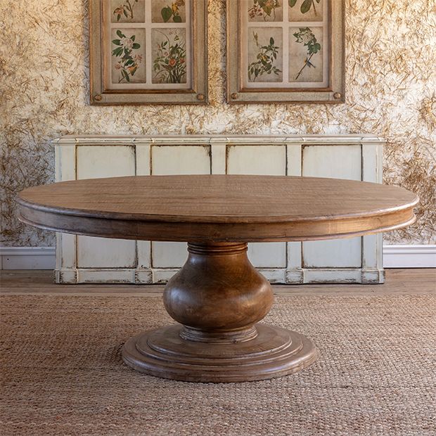 Classic Round Pedestal Dining Table | Antique Farmhouse