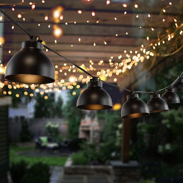 Cloche Shade LED Outdoor String Lights | Antique Farmhouse