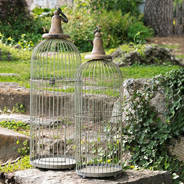 Tall Narrow Decorative Bird Cages Set of 2 | Antique Farmhouse