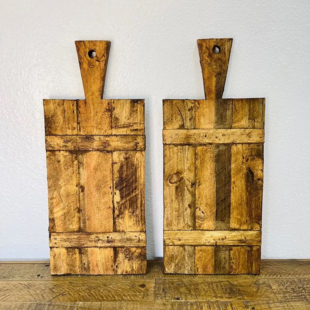 Decorative Wood Slat Cutting Board Set of 2 | Antique Farmhouse
