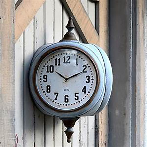 Double Sided Train Station Clock | Antique Farmhouse