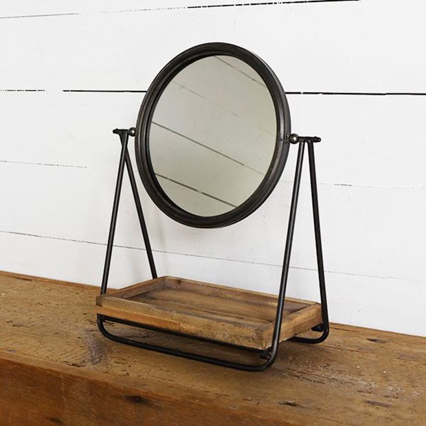 Vanity Mirror Stand With Tray, Tabletop Vanity Mirror With Tray