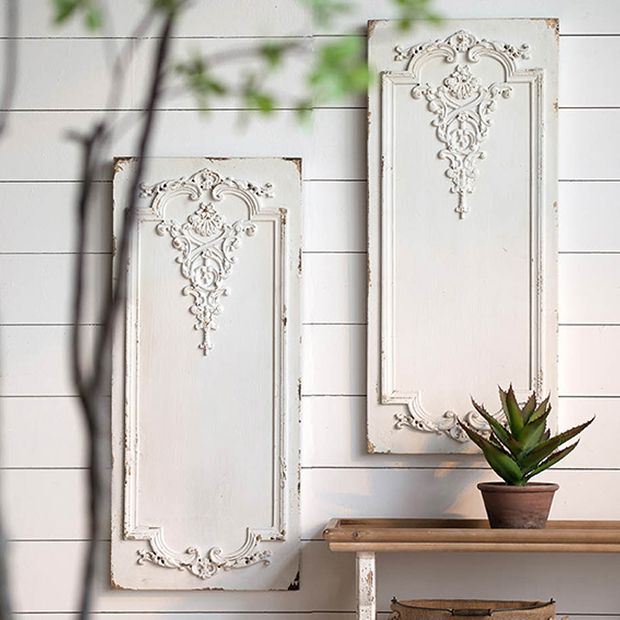 Elegant Ornate Wall Panels Set of 2 | Antique Farmhouse