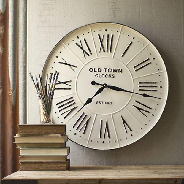 Enameled Old Town Wall Clock | Antique Farmhouse