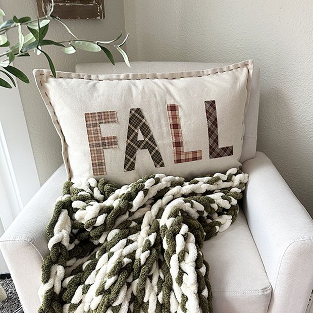 Fall Plaids Cotton Accent Pillow | Antique Farmhouse