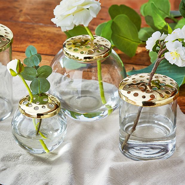Flower Frog Glass Vase | Antique Farmhouse