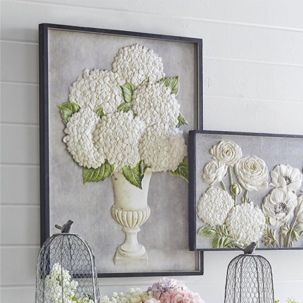 Framed Floral Dimensional Wall Art | Antique Farmhouse