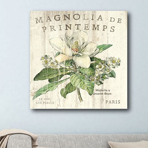 French Country Magnolia Canvas Wall Art | Antique Farmhouse