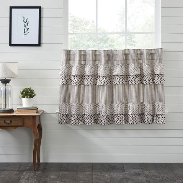 French Country Ruffled Tier Curtain Set of 2 | Antique Farmhouse