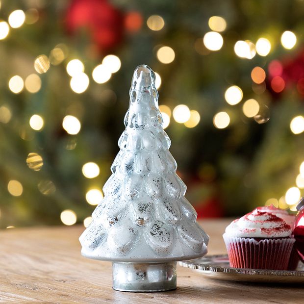 Frosted Glass Tabletop Tree 10 Inch | Antique Farmhouse