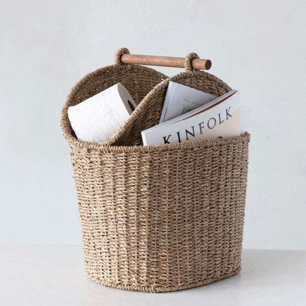 Wooden Basket With Handle 