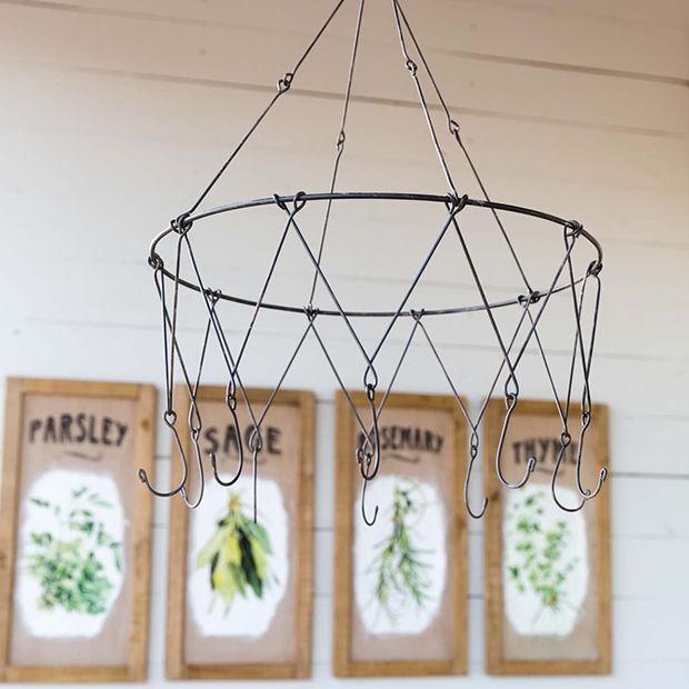 2 Pcs Hanging Drying Rack for Herbs - Macrame Mobile Flower Drying Hanger  with 20 Herb Dryer Hooks, Boho Handcrafted Cotton Rope Chic Woven Herbal
