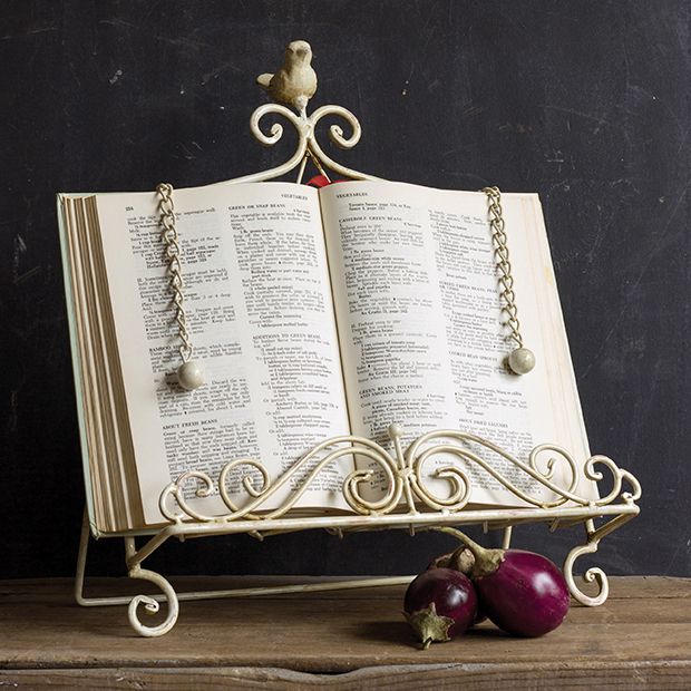Metal Scrollwork Cookbook Stand | Antique Farmhouse