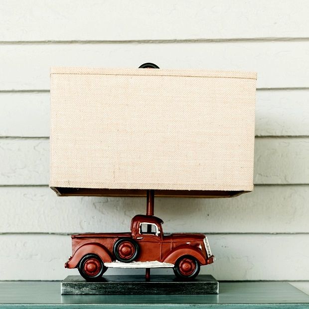 Red Truck Table Lamp | Antique Farmhouse