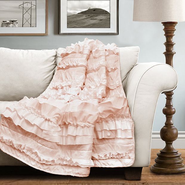 Ruffled Country Chic Throw Blanket | Antique Farmhouse