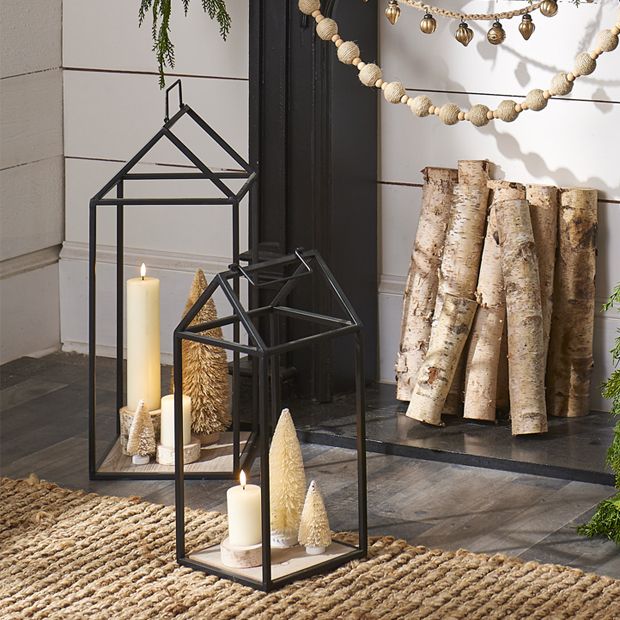 Simply Chic Open Frame Candle Lanterns Set of 2 | Antique Farmhouse