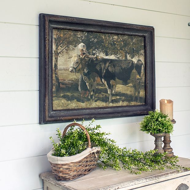 Strolling With The Cows Framed Wall Art | Antique Farmhouse