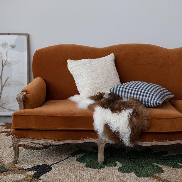 Vintage Inspired Velvet Upholstered Sofa | Antique Farmhouse
