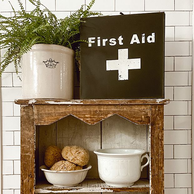 Vintage Style First Aid Box | Antique Farmhouse