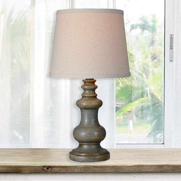 Weathered Base Country Table Lamp | Antique Farmhouse