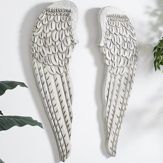 Wooden Angel Wings Wall Decor | Antique Farmhouse