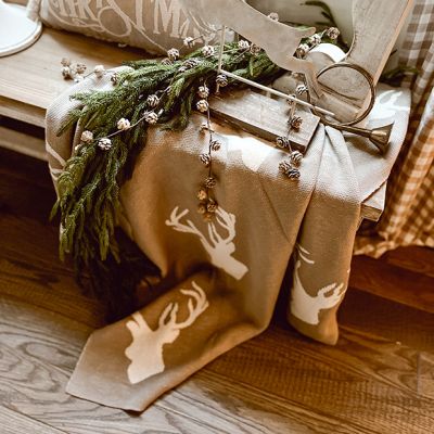 Cozy Reindeer Silhouette Throw Blanket