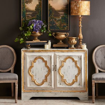 Gold Accent Storage Cabinet