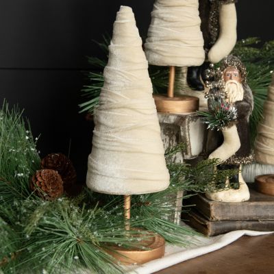 Oatmeal Velvet Wrapped Cone Tree